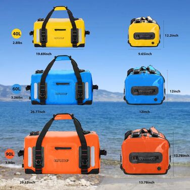 Водонепроникний рюкзак ESONE 90L для каякінгу та подорожей (Orange)