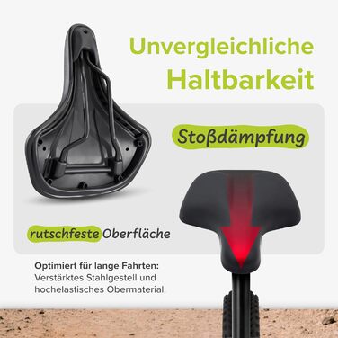 VELMIA Велосипедне сідло 100% Водонепроникне, безшовне та ергономічне - комфортне сідло для чоловіків та жінок, ідеальне для електровелосипедів, трекінгу та міських поїздок, а також гірських велосипедів