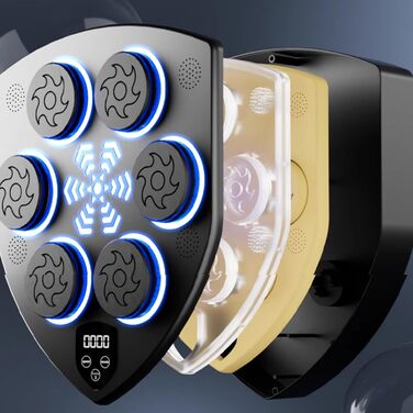 Музична боксерська машина MAGIC SELECT, електронний настінний тренажер із PU, LED підсвіткою, Bluetooth, боксерськими рукавичками, ритмічні вогні, 2 режими, 47x41x5 см