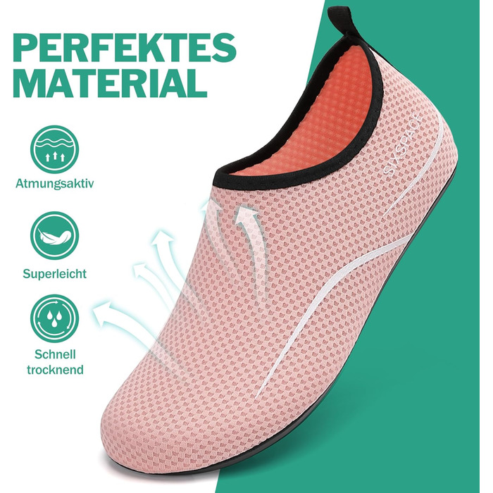 Шкарпетки для плавання та водних видів спорту, дихаючі, швидковисихаючі, унісекс, розмір 34-47, колір рожевий