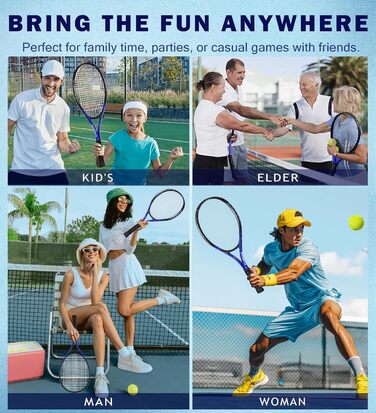 Тенісний набір 2 шт. для сім'ї: 27 дюймів, 68.6 см, для початківців, блакитний