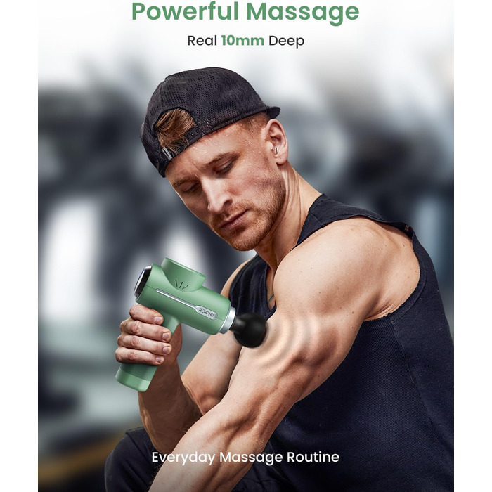 Масажер для м'язів RENPHO Active Massage Gun - масажний пістолет для глибоких тканин, зелений