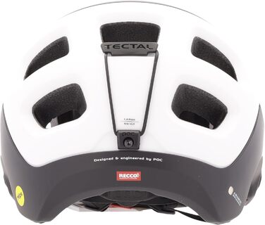 Велошолом POC Tectal Race MIPS для трейлу, ендуро та ол-маунтін, з аромідним захистом, MIPS, регулюванням розміру, матовий чорний/білий, розмір L (59-62 см)
