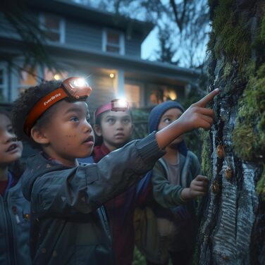 LED налобний ліхтар EverBrite 2 шт. з червоним та зеленим світлом, 5 режимів, для кемпінгу, відпочинку на природі, подарунок на Різдво, з 6 AAA батарейками (Помаранчевий)