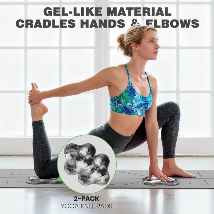 Йога мат Soontrans 8 мм, TPE, 183x68 см (сірий) - з гумками, килимком для колін та фітнес аксесуарами