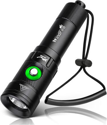 Водонепромісний ліхтар WINDFIRE Tauchschein для дайвінгу та снорклінгу, IPX8, 4 режими, індикатор заряду, перезаряджається