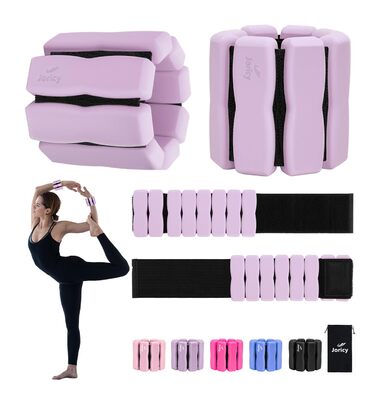 Набір вантажів для зап'ястя та щиколотки 1.5 кг: манжети для ніг та рук, вантажі для ніг та рук, для бігу, йоги, пілатесу, аеробіки, фіолетовий, 2 шт (по 0.75 кг)