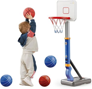 Баскетбольний кошик Kinder з регулюванням висоти 75-138 см - портативний для хлопчиків та дівчаток від 3 років. Ігровий кошик для саду та приміщень