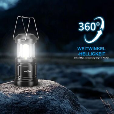 LED кемпінговий ліхтар на батарейках, портативна ультраяскрава лампа, складаний ліхтар для кемпінгу, набір для виживання, для походів, надзвичайні ситуації, 2 шт.