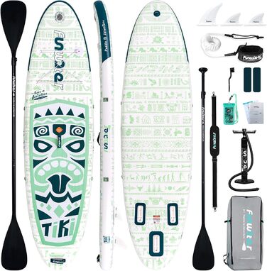 Надувна SUP-дошка FunWater Allround з насосом, веслом, рюкзаком і страховкою для дорослих, підлітків і дітей