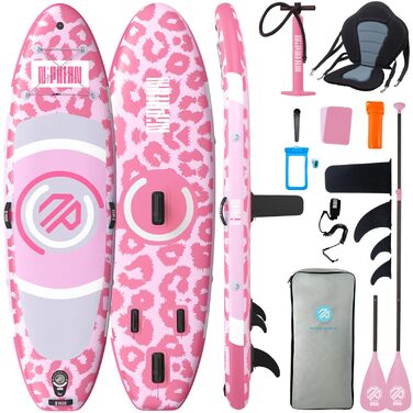 Надувний SUP Борд Niphean 305см з крилами балансу та міцним аксесуаром для дорослих, для йоги, Candy Leopard з StabilTrac