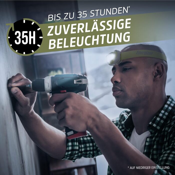 Ліхтар на лоб Energizer LED, супер яскравий налобний ліхтар для кемпінгу, відпочинку на природі та походів, батарея в комплекті, колір: іржаво-червоний (Forest Green: Нова модель)