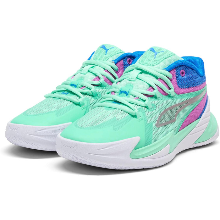 Кросівки для баскетболу Puma Dagger Unisex-Child, Зелений/Magenta, 6.5 (Big Kid)