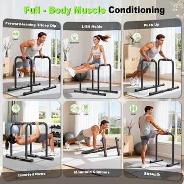 Стійка для віджимань та підтягувань Power Tower, регульована висота 170-220 см, чорна, для дому