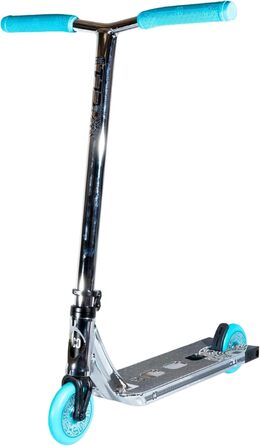 Скутер для трюків CORE Trick Tretroller 110mm, ABEC 9, для початківців та професіоналів, від 5 років, регульована висота 78-95 см, + наклейки Fantic26 (Park CL1 Mini H=75 Chrome/Teal)