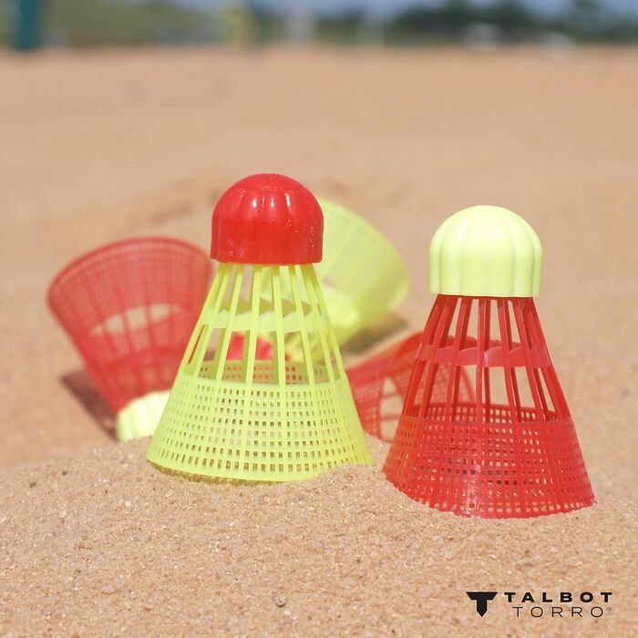 Шаттли Talbot-Torro Speedbadminton – федеральні м'ячі для гри вдень та вночі – стандартні або світлодіодні (LED) м'ячі у багаторазовій коробці (Speed Badminton Shuttles, 490180)
