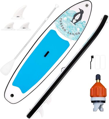 Надувна SUP-дошка Tuxedo Sailor 10'6×33×6 з веслом, плавниками та страховкою для сап-серфінгу