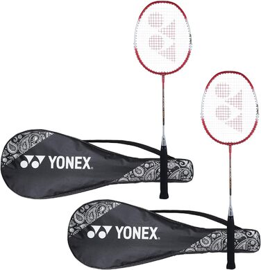 Yonex ZR 100 бадмінтонні ракетки з алюмінію, комплект 2 шт., з повним чохлом, червоні, Індія