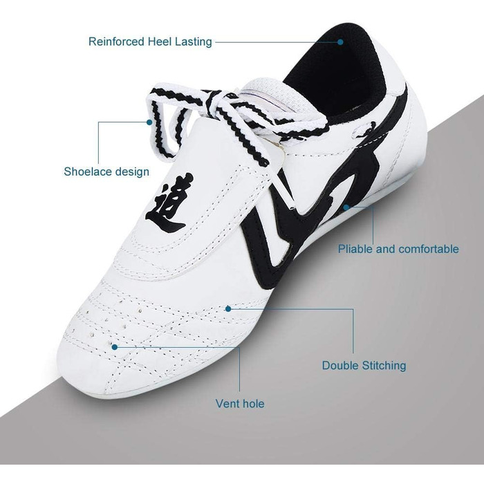 Взуття для Таеквондо Keenso: дихаючі шкіряні кросівки з гуми для бойових мистецтв, легкі, розмір 31 EU