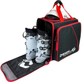Рюкзак для лижних черевиків Driver13 з відділенням для шолома. Підходить для лиж, сноуборду, роликів та черевиків. Оригінальна модель з 2007 року, чорно-червоний.