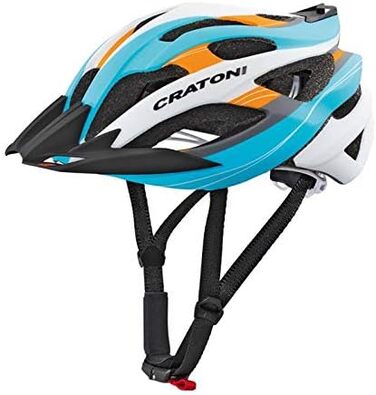 Велошолом Cratoni C-Tracer синьо-оранжево-сріблястий для гірського велосипеда, розмір S-M (53-56 см)