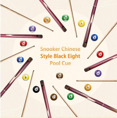 Снукерна кий HIOD, 145 см, 19 oz, з наконечниками 10 мм, ручної роботи