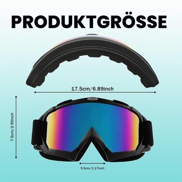 Універсальні захисні окуляри для лиж, сноуборду та мотокроссу (Ski & Motocross Goggles) з чохлом, сумісні з окулярами для зору