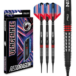 Дротики Red Dragon Vengeance Premium Wolfram Softip 20 г з оперенням і стрижнями
