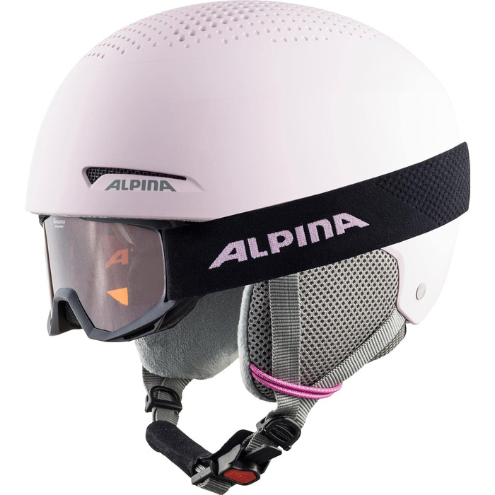 ALPINA ZUPO SET (+PINEY) – Набір для дорослих: гірськолижний шолом і маска, світло-рожевий матовий, розмір 48-52 см, преміум якість, безпечний та міцний