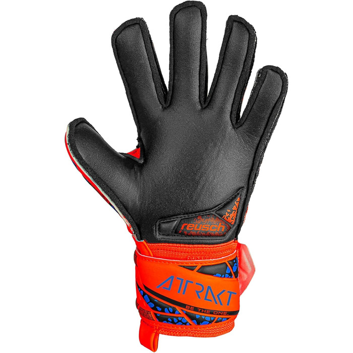 Воротарські рукавички Reusch Attrakt Silver Junior: дитячі, для футболу, універсальні (оранжево-синьо-чорні)