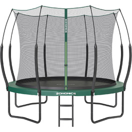 Трамплін SONGMICS Federloses Ø 244/305/366 см, Outdoor для дітей, з сіткою, склопластикові стійки, безпечний, тихий, зелений