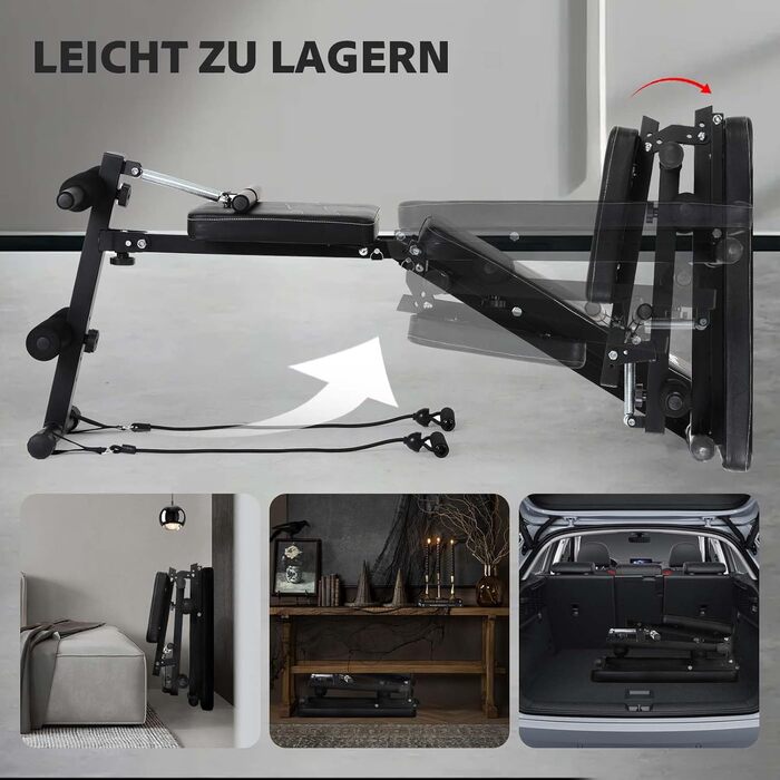 Тренажер для дому 4-в-1: лавка для жиму з регульованою спинкою та фіксатором для ніг, до 150 кг