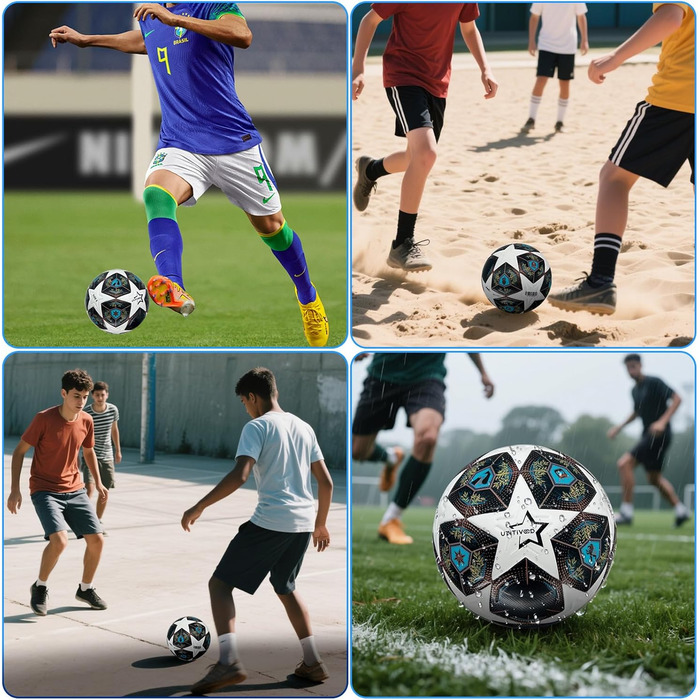 М'яч футбольний розмір 5, подарунок для хлопчика, фаната футболу. Шкіряний футбольний м'яч з насосом.