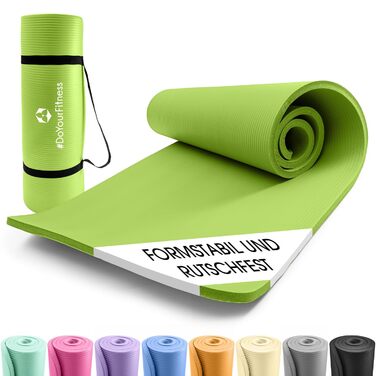 Килимок для фітнесу та йоги DoYourFitness 183x61 см / XXL 190x100 см, товщина 0.8-2 см, зелений - для дому та вулиці