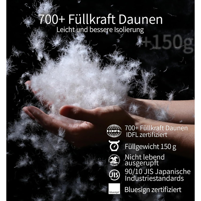 Спальник Litume Ultra Kompakt пуховий для літа та 3 сезонів, 700+ Fill Power, ультралегкий мумія, для туризму, подорожей, кемпінгу, 15°C
