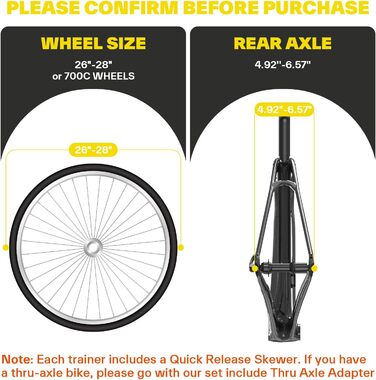 Роликовий тренажер Sportneer для велосипеда - магнітний ролик з 6 рівнями опору для велотренувань вдома (жовтий)