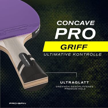 PRO SPIN Столовий тенісний набір - Carbon Profischläger, преміум-якість, висока точність, спін-гума, товщина гуми 2.0 мм, захисний чохол, синій/фіолетовий (2 шт.)