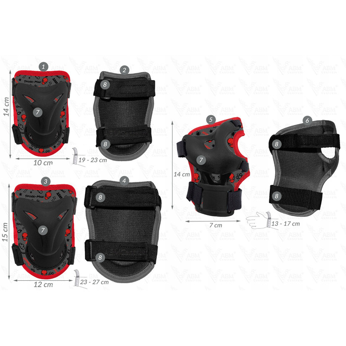 Комплект захисту: наколінники, налокітники та шолом для роликів, скейта та велосипеда Spider-Man
