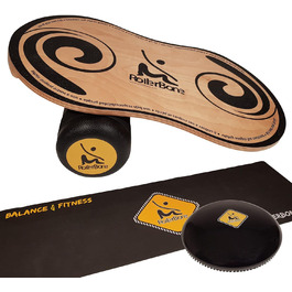 Балансборд RollerBone 1.0 Pro Set з Softpad та килимком для тренувань, балансувальна дошка