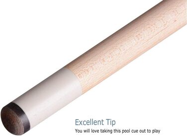 Набір для більярду AB Earth Pool-Queue-Stick з ергономічним дизайном, 13 мм, 147,3 см, з підвісною ручкою, дерев'яний (ахове дерево), з кейсом, 18 oz