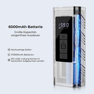 Електричний насос для велосипедів YOUNGDO 150PSI, акумуляторний компресор 6000mAh для всіх вентилів, мотоциклів та м'ячів