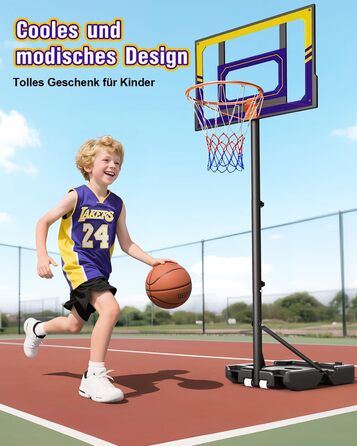 Баскетбольний кошик Outdoor для дітей, 107-213 см, з регулюванням висоти та захисною PC-стінкою