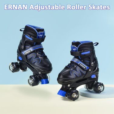 Дитячі ролики ERNAN з регулюванням, світлодіодні, для дівчаток та хлопчиків, підходять для початківців, 4 розміри.