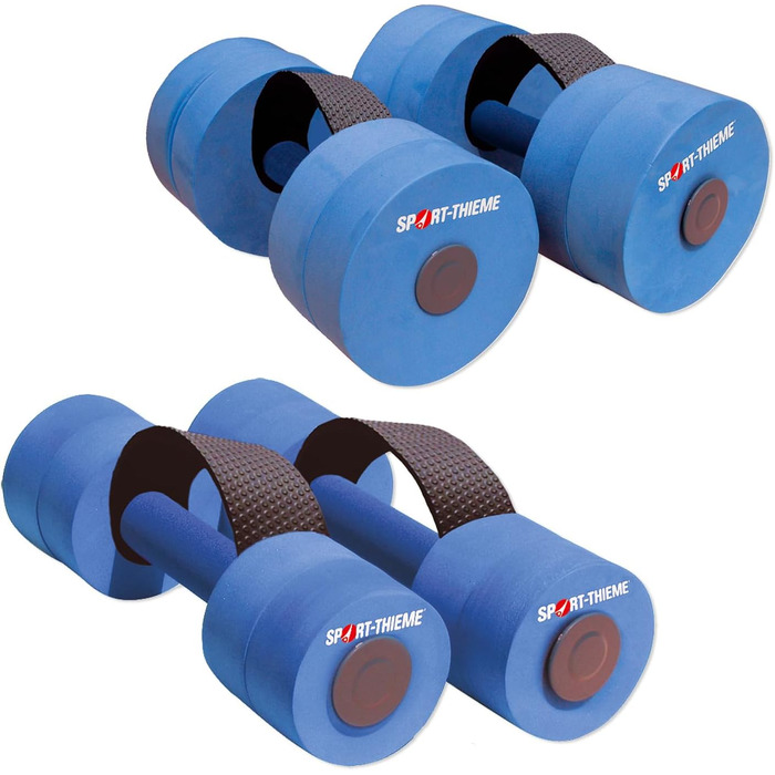 Гантелі для аквафітнесу Sport-Thieme з петлею | Гантелі для аква-джогінгу з оптимальною плавучістю та опором води | Дві розміри | Шкіряний матеріал, блакитні, дитячі