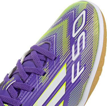 Дитячі футбольні бутси adidas F50 Club Indoor для залу, 34 EU, Purple Rush/Cloud White/Lucid Lemon