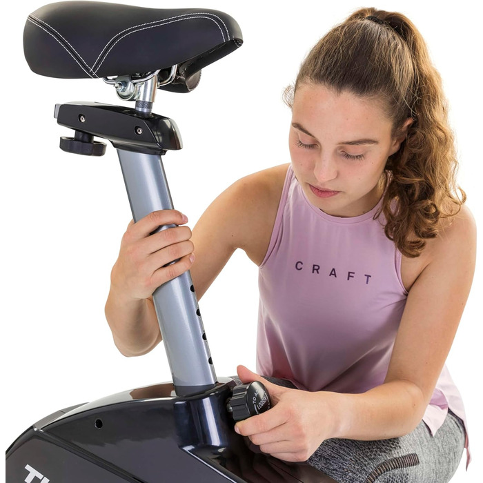 Велотренажер Tunturi FitCycle 70i/50i з LCD-дисплеєм, 32 рівнями навантаження, додатками Zwift та Tunturi Routes, сенсором пульсу, для дому, до 150 кг