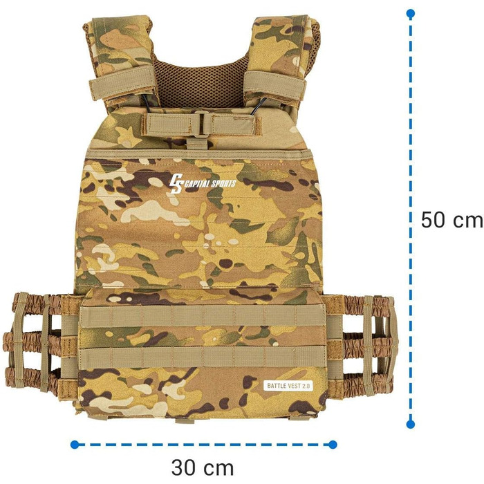 Capital Sports Battlevest 2.0 - Вага жилет для тренувань, 13.2 кг, камуфляж