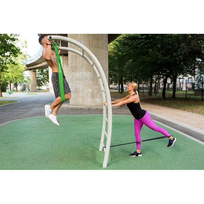 Фітнес-гумки для фітнесу та калістеніки: набір або окремо з сумкою, дверним анкером та інструкцією – ідеально для дому та спортзалу (червоний, чорний, синій)