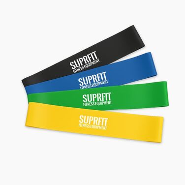 Набір гумових еспандерів Suprfit Miniband Set: 4 еспандери для фітнесу, латекс, різні рівні опору