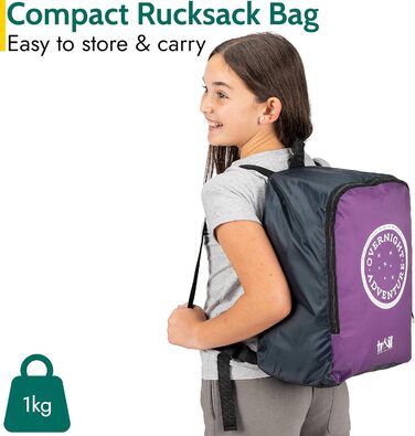 Дитячий спальний мішок Trail Mumienschlafsack 3 сезони для кемпінгу – 300gsm – для хлопчиків та дівчаток – з легким рюкзаком (фіолетовий)